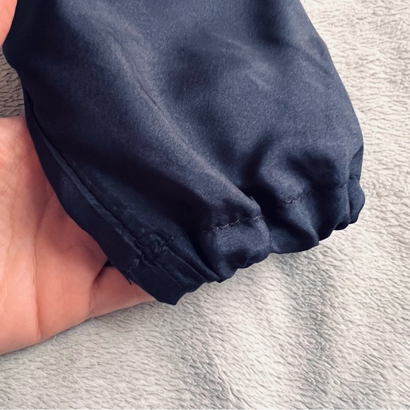 Johnny Was Pete & Greta Silky Lagenlook Billowy Ruffle Hem Dress Navy Blue Sz M - Picture 6 of 11